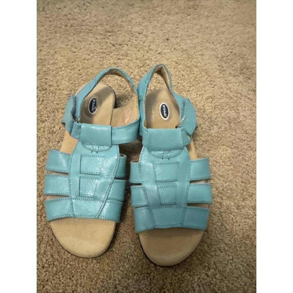 Dr. Scholl's Blue Leather Fisherman Sandals Double Air-Pillo Comfort   7 1/2W